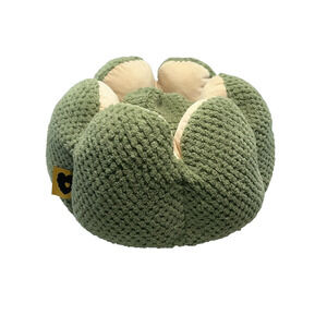 Funny Fuzzy Cactus Cat Kitten Dog Bed Olive Green/Cream Soft Small
